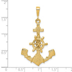 10k Large Moveable Ships Wheel on Anchor Pendant