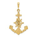 10k Large Moveable Ships Wheel on Anchor Pendant