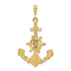 10k Large Moveable Ships Wheel on Anchor Pendant