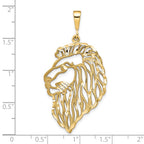 10k Large Cut-out Solid Diamond-cut Lions Head Charm