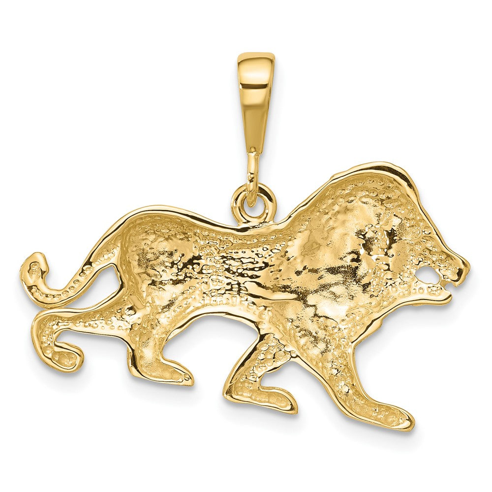 10k Satin Diamond-cut Lion Charm