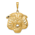 10K Solid Polished Large Tiger Head Charm