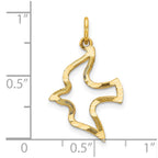 10K Polished Cut-out Dove Charm