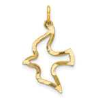 10K Polished Cut-out Dove Charm