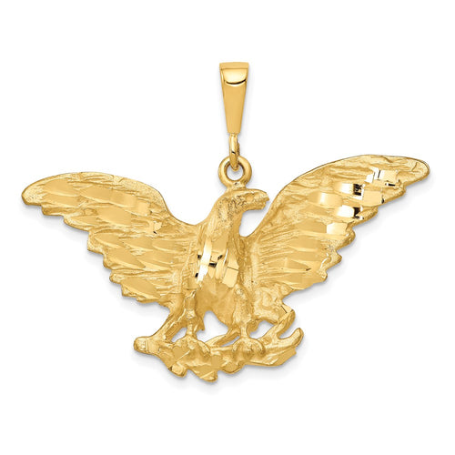 10k Diamond-cut Eagle Charm