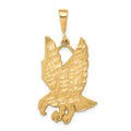 10k Solid Satin Diamond-cut Eagle Charm