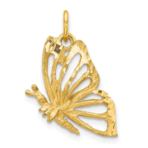 10k Butterfly Charm