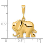 10k Polished Elephant Charm