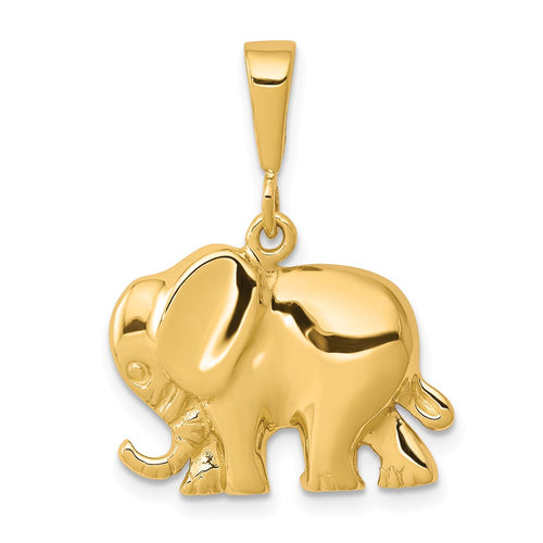 10k Polished Elephant Charm