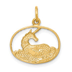 10k Unicorn in Oval Frame Charm