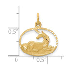 10k Unicorn in Oval Frame Charm