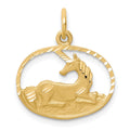 10k Unicorn in Oval Frame Charm