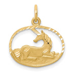 10k Unicorn in Oval Frame Charm