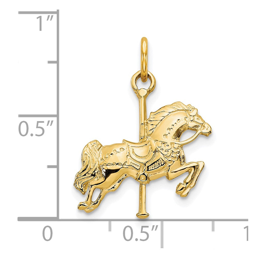 10k Solid Carousel Horse Charm