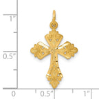 10k Fleur de Lis Cross Charm
