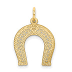10k Diamond-cut Horseshoe Charm
