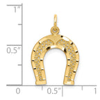10k Diamond-cut Horseshoe Charm