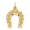 10k Diamond-cut Horseshoe Charm