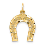 10k Diamond-cut Horseshoe Charm