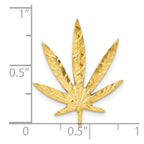 10k Solid Satin Leaf Chain Slide