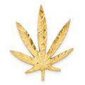 10k Solid Satin Leaf Chain Slide