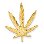 10k Solid Satin Leaf Chain Slide