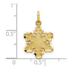 10k Solid Satin Diamond-cut Snowflake Charm
