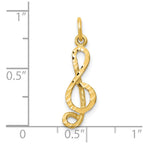 10k Medium Solid Treble Clef Charm