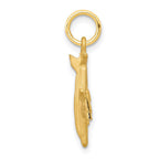 10k 3-D Solid Satin Diamond-cut Airplane Charm