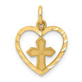 10k Cross in Heart Charm