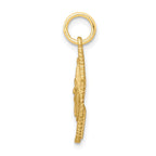 10K Satin Diamond-cut Comb and Scissors Charm