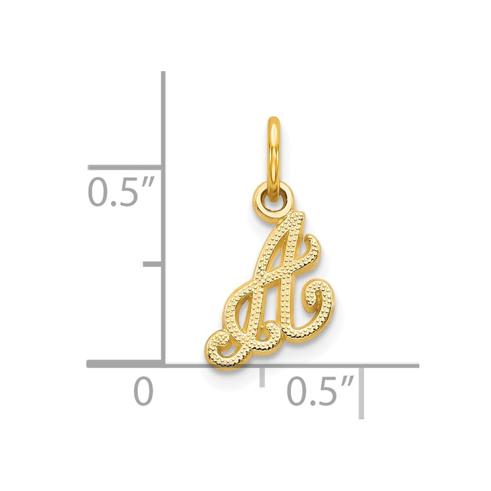 10K Small Script Initial A Charm