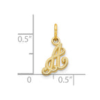 10K Small Script Initial A Charm