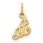 10K Small Script Initial A Charm