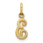 10k Small Script Initial E Charm