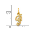 10k Small Script Initial F Charm