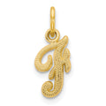 10k Small Script Initial F Charm