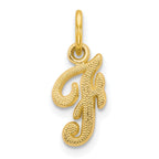 10k Small Script Initial F Charm