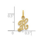 10k Small Script Initial H Charm