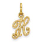 10k Small Script Initial H Charm