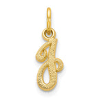 10k Small Script Initial J Charm