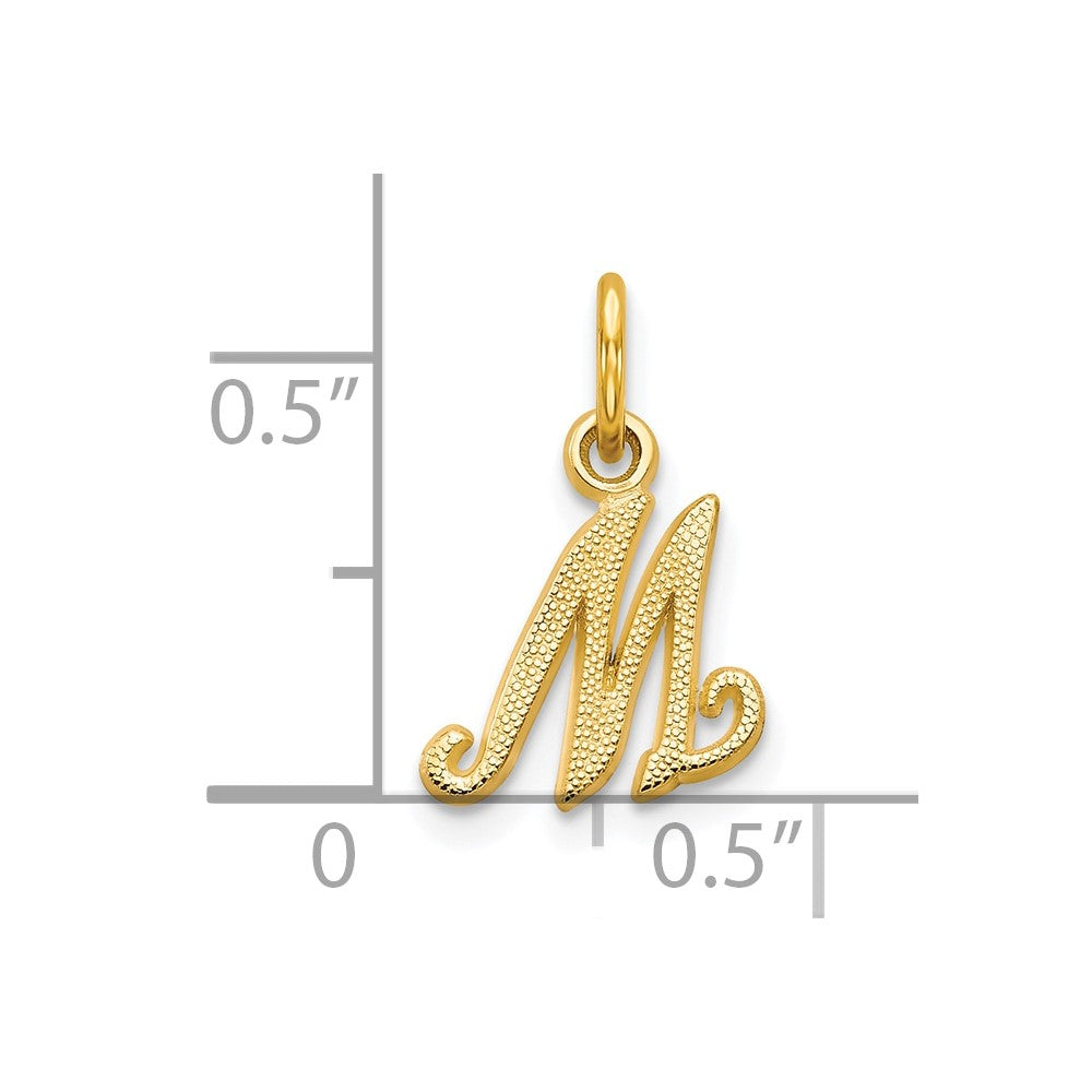 10k Small Script Initial M Charm