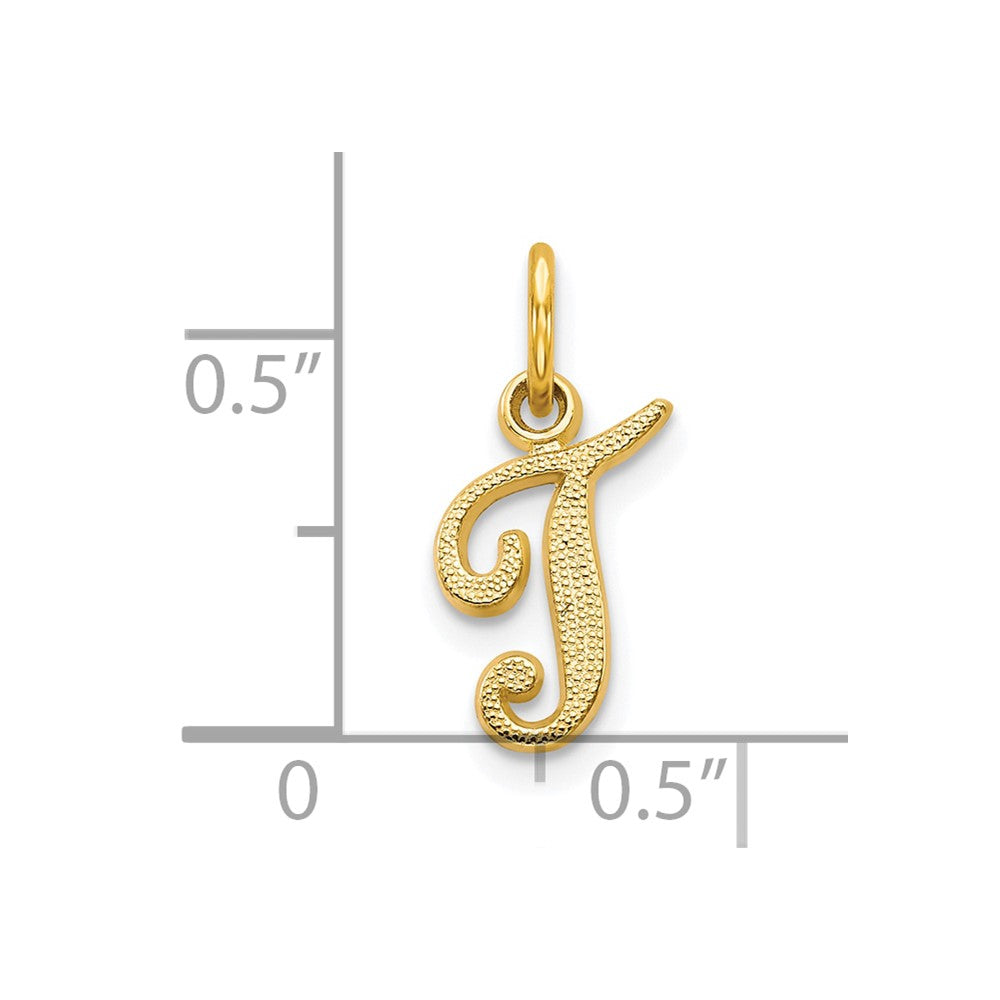 10k Small Script Initial T Charm