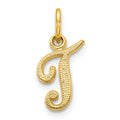 10k Small Script Initial T Charm