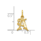 10k Small Diamond-cut Initial A Charm