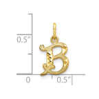 10k Small Diamond-cut Initial B Charm