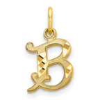 10k Small Diamond-cut Initial B Charm