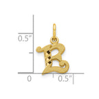 10k Small Diamond-cut Initial E Charm