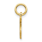 10k Small Diamond-cut Initial F Charm
