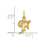 10k Small Diamond-cut Initial F Charm